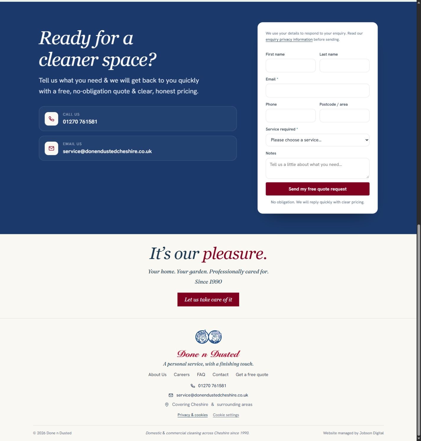 Getting in touch on the redesigned website