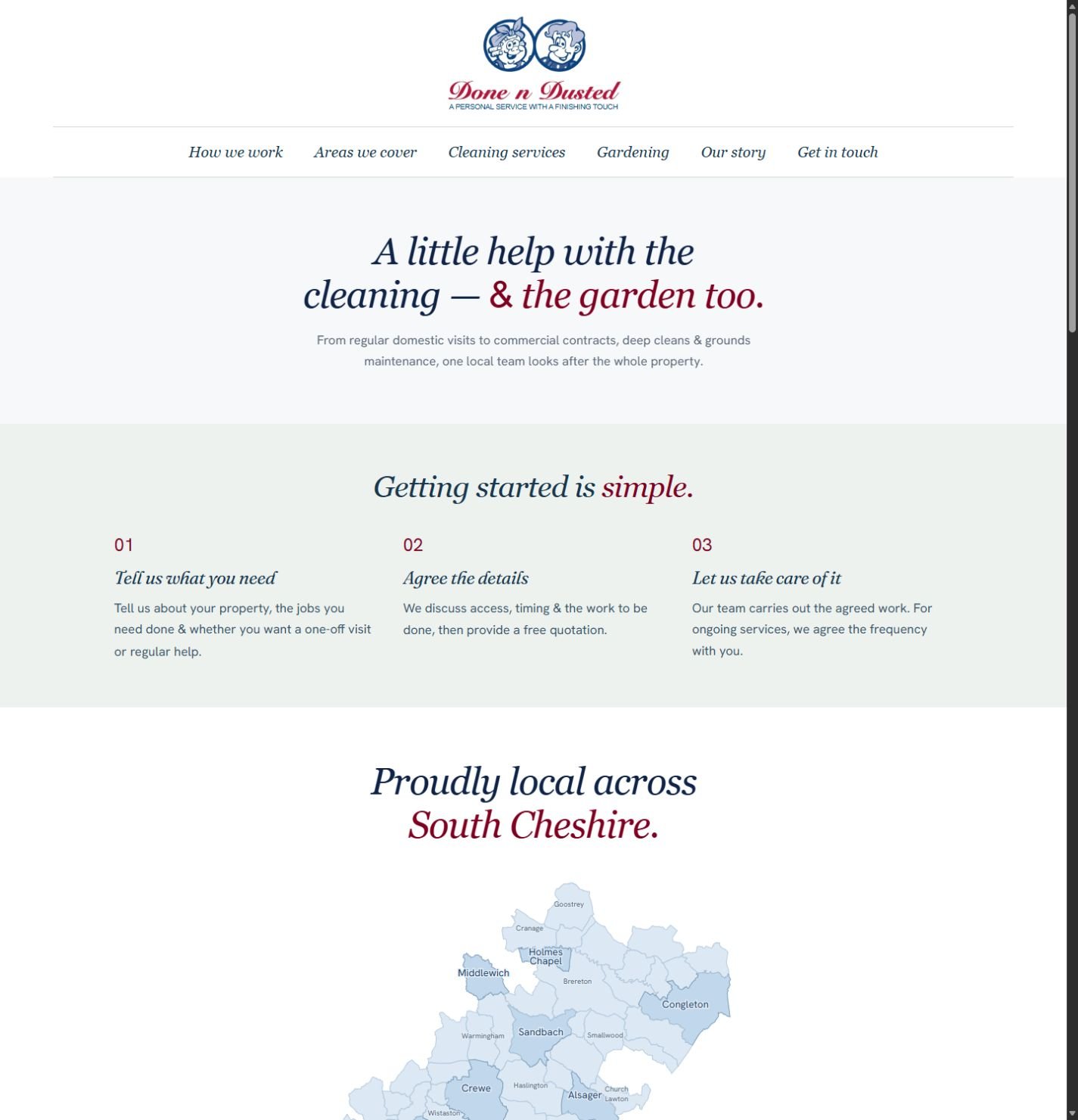 Homepage on the redesigned website